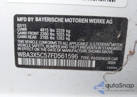 2015 BMW 328I Gran Turismo xDrive z USA, uszkodzony, nr VIN WBA3X5C57FD561596